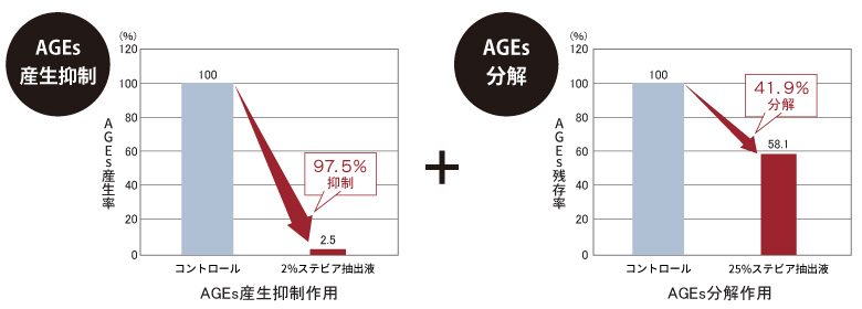 ステビア抽出液のAGEs産生抑制作用