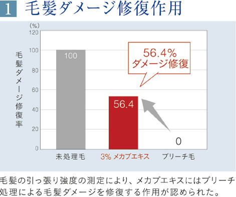 毛髪ダメージ修復作用